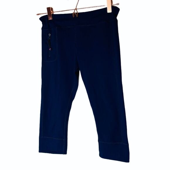EUC Lorna Jane Navy Blue Cropped Leggings Small - Picture 1 of 7